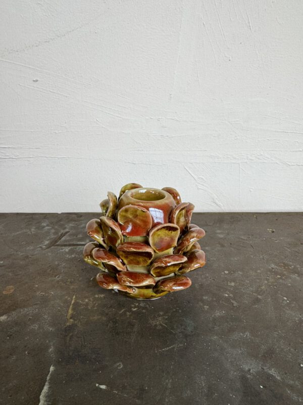 Dennenappel kaarsenstandaard Kandelaar Dennenappel Aardewerk