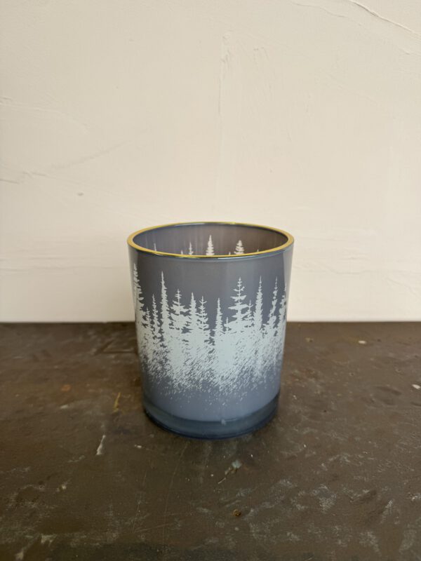 Windlicht S met bomen Windlicht Bos Grijs