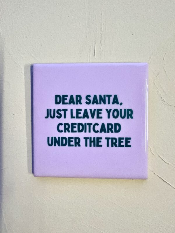 Tegeltje Dear Santa Creditcard