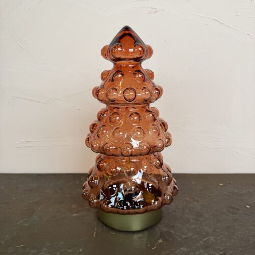Kerstboom met licht Oranje Kerstboom Glas Koper Lampje