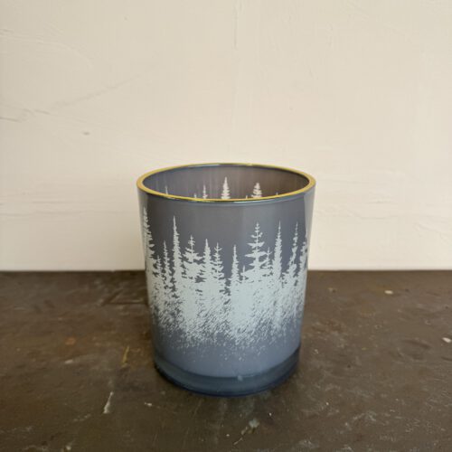 Windlicht S met bomen Windlicht Bos Grijs